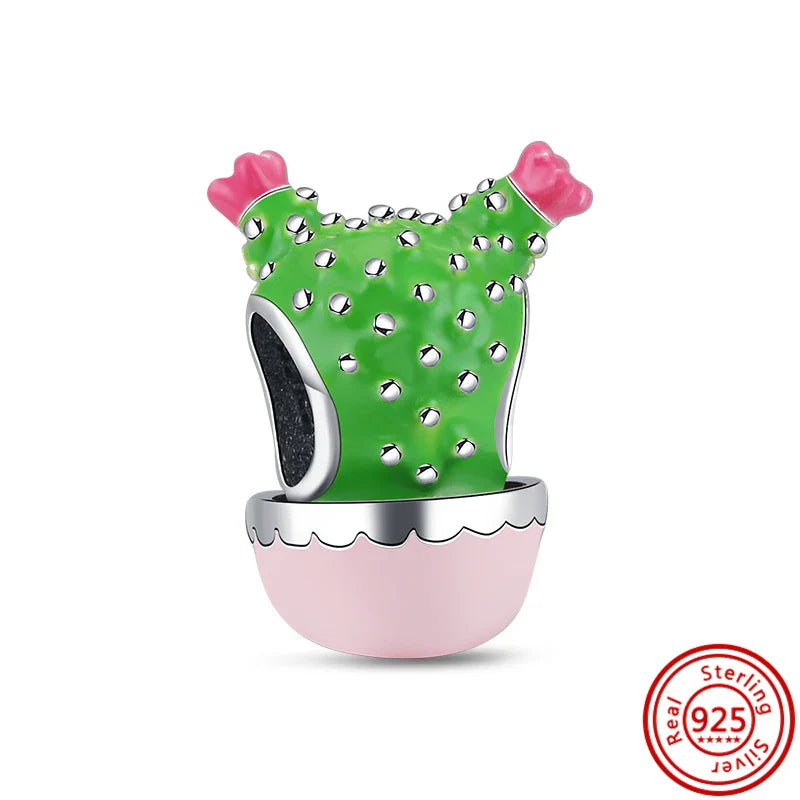 Fit Pantaro Peacock Cake Teeth Butterfly Crown S925 Silver Charms Beads Fine Jewelry for Women Gift