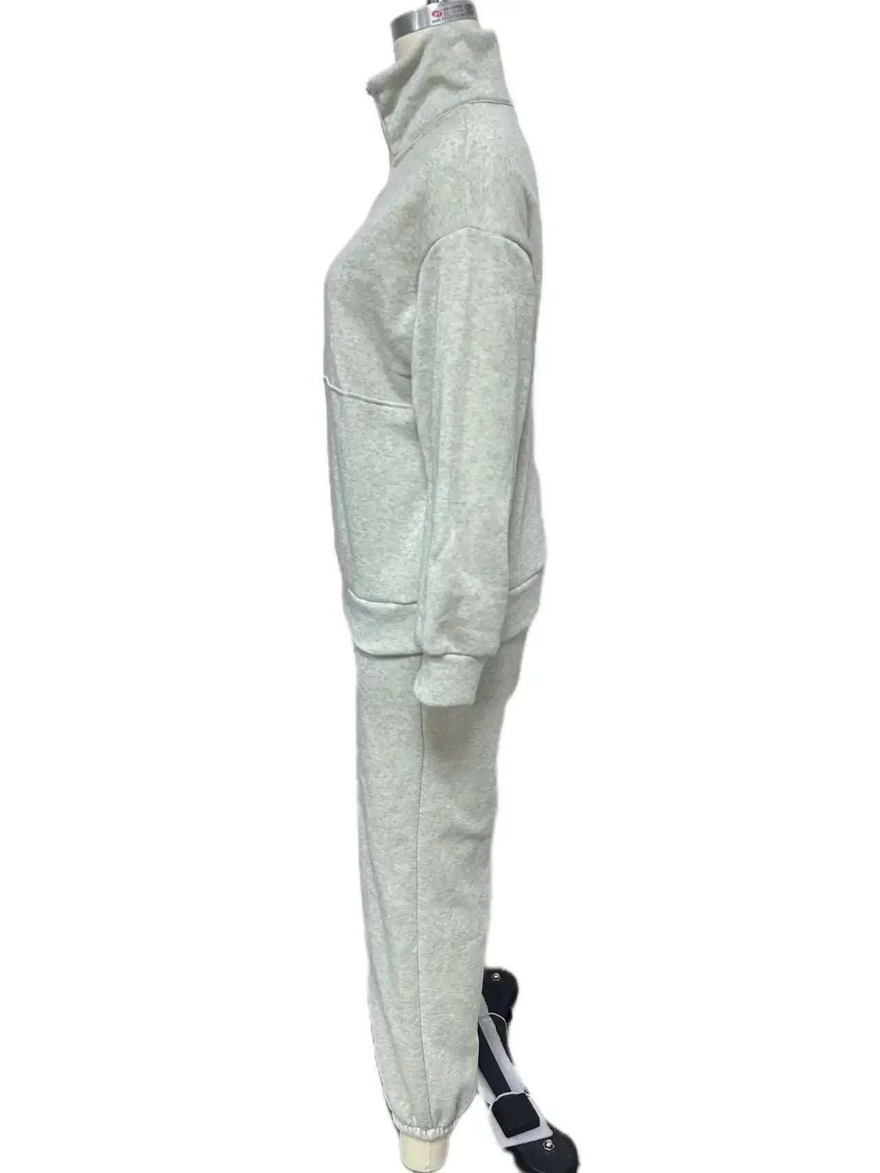 Cozy Casual Long Sleeve Fleece Sweatshirt and Trousers Two Piece Set for Women Warm Autumn Tracksuit with Hoodie