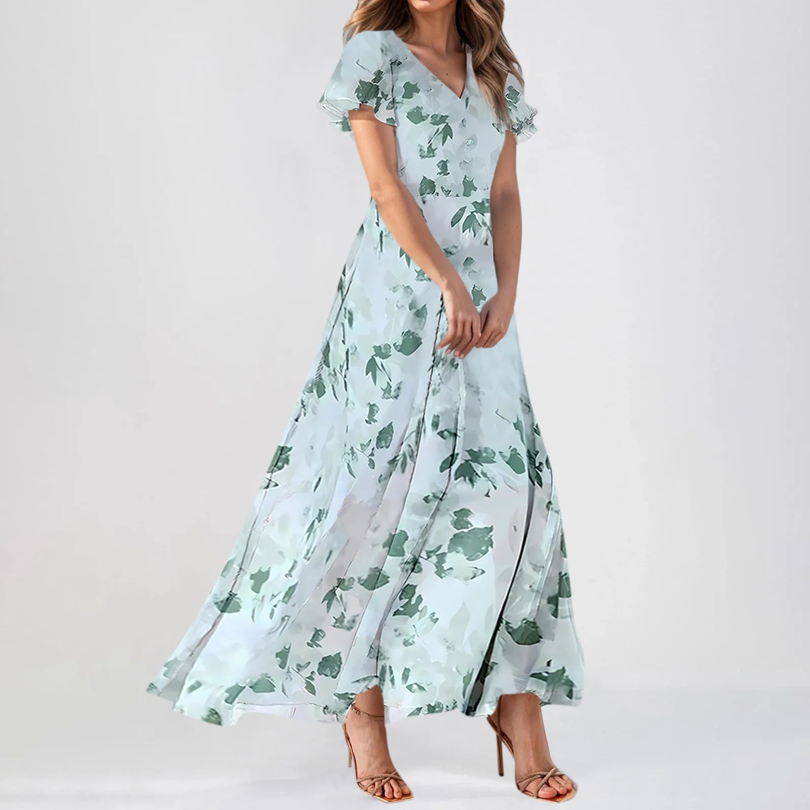 Floral Chiffon Maxi Dress for Summer Wedding Guest Chic