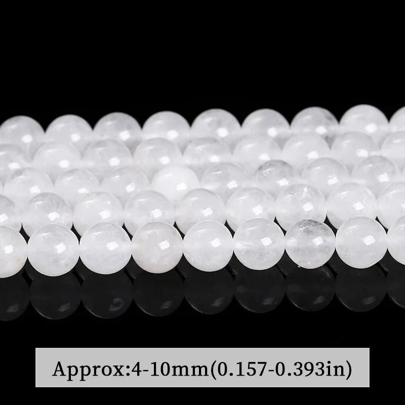 Natural White Jade Round Loose Spacer Beads for Jewelry Making DIY Necklace and Bracelet Accessories
