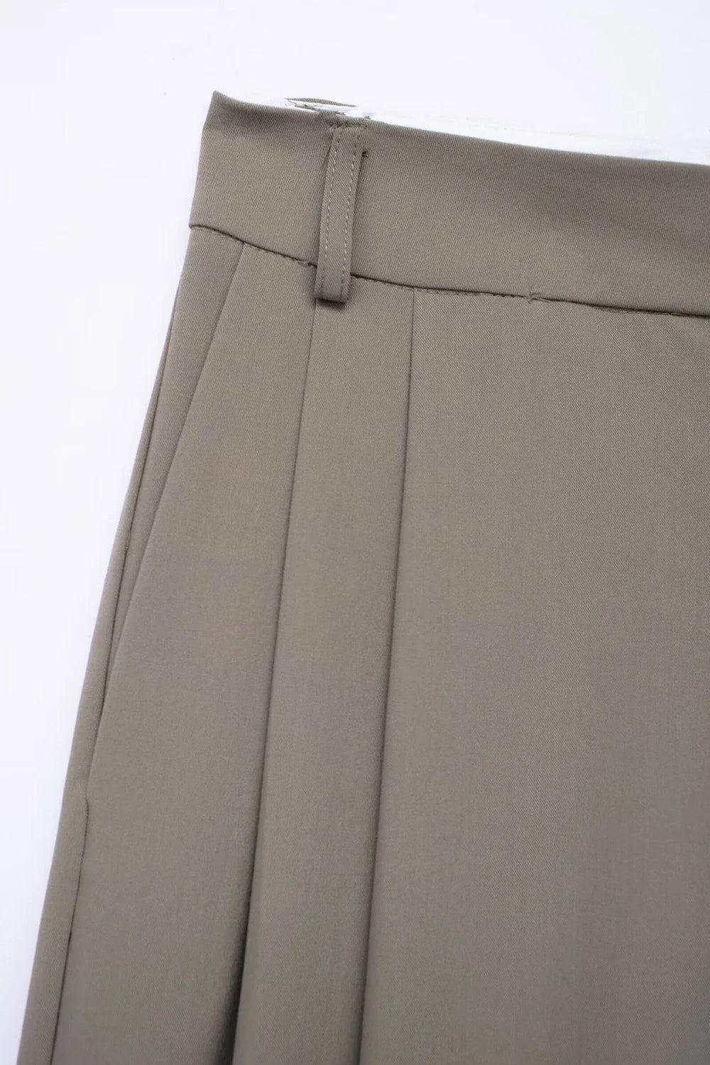 Women's Two-Piece Suit Set with Belt Halter V-Neck Top and High-Waisted Pleated Pants