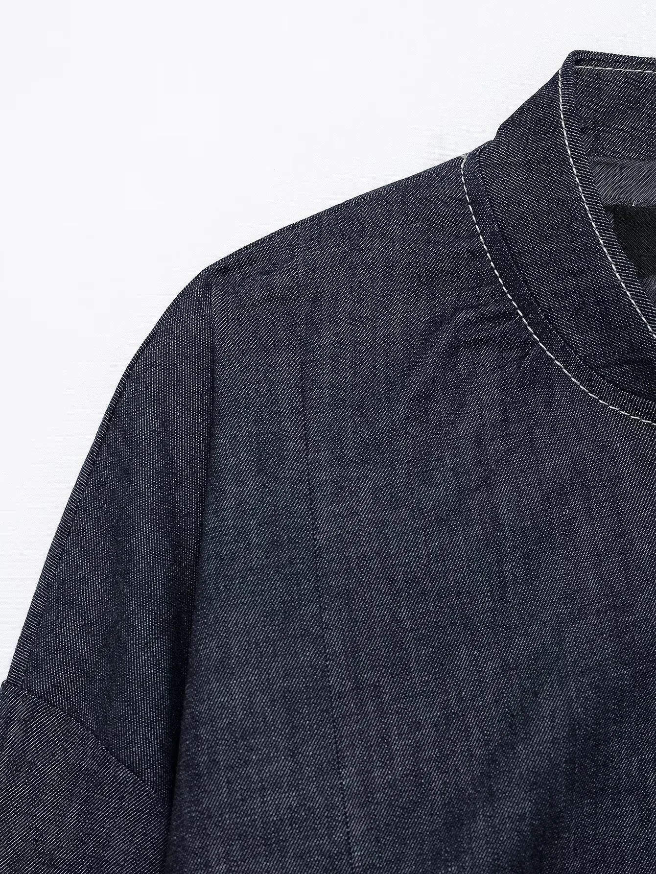 Casual Denim Loose Fit Women Suit Set with O Neck Zipper Bomber Jacket and Pleated Mini Skirt Vintage Inspired Spring Summer Fashion Ensemble