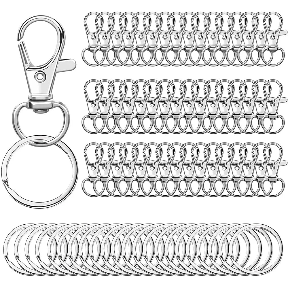 Swivel Clasps Lanyard Snap Hooks with Key Rings for Keychains and DIY Crafts