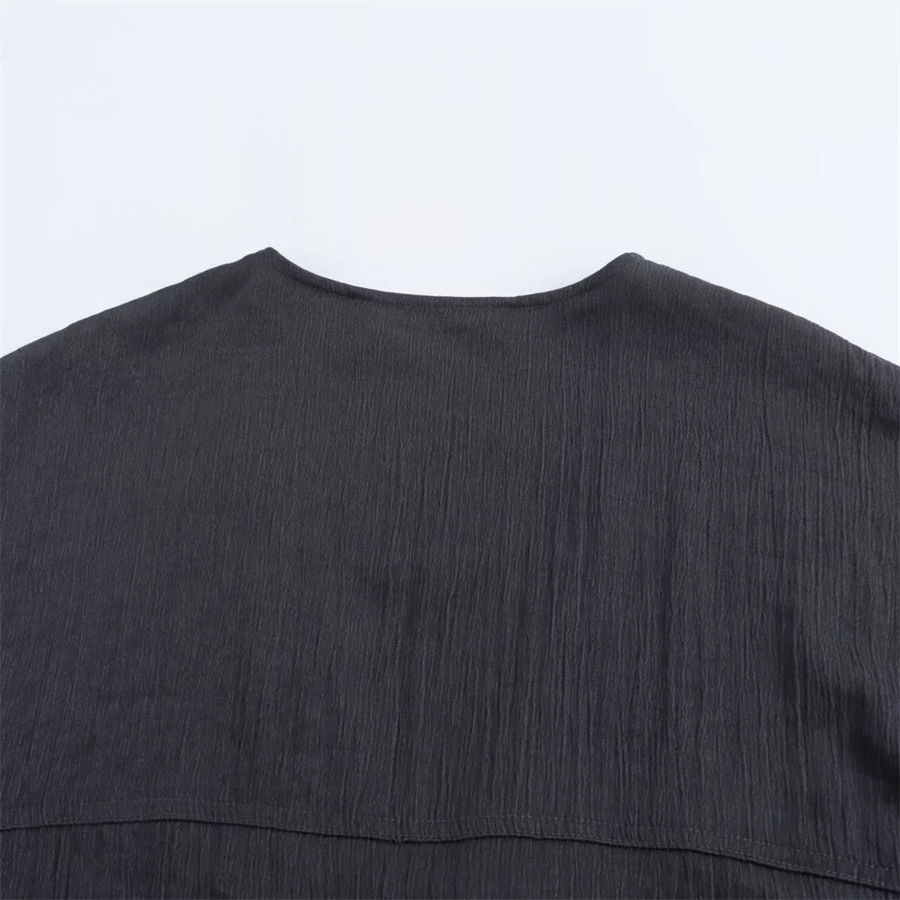 Women's Fashion Casual V-neck Long Sleeve Lace Coat and Wide Leg Pants Set