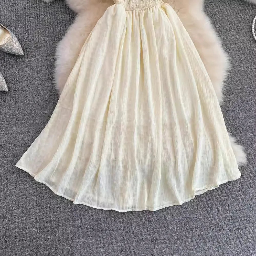 Ruffled Off Shoulder Dress Chiffon Beach Summer Fashion