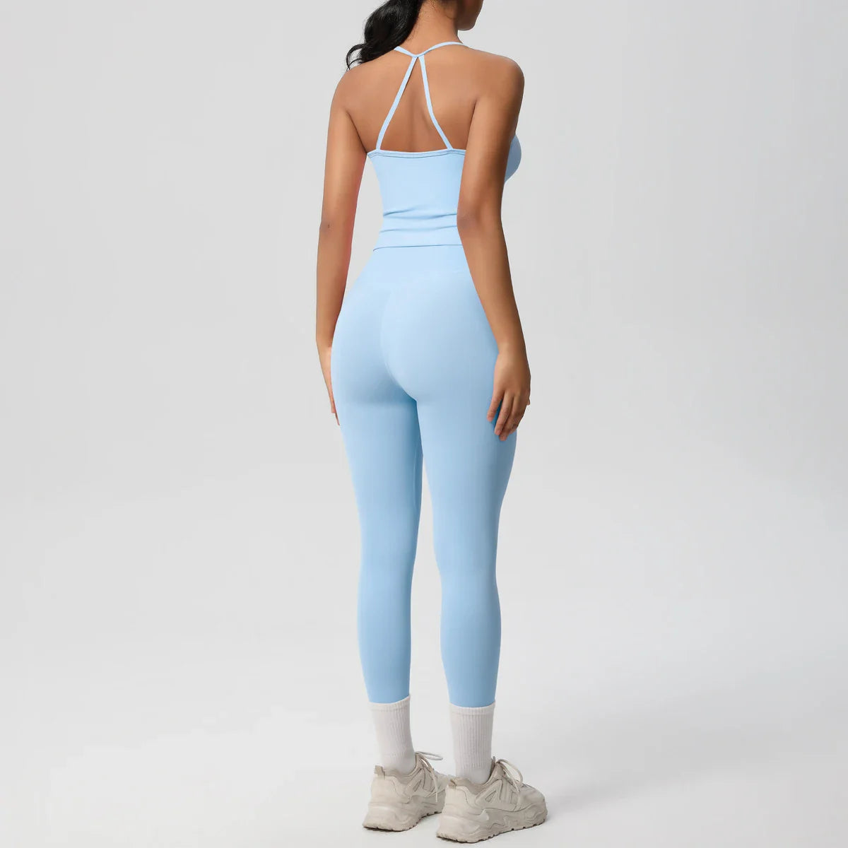 2PCS Nude Feeling Women's Yoga Set with Sports Bra and Leggings for Gym Fitness and Running