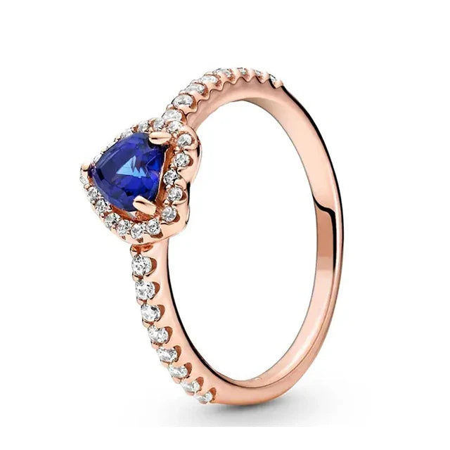 Red White Pink Crystal Rings for Women Luxury Wedding Jewelry Accessories