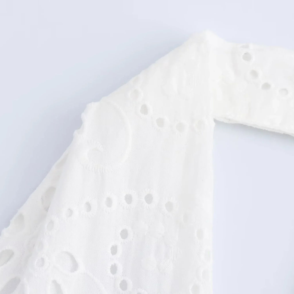 Autumn Embroidered Casual Dress with Halter Neck for Women