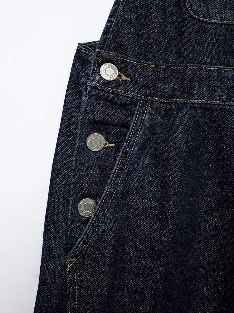 Chic Denim Overalls For Women Long Style Jeans Casual
