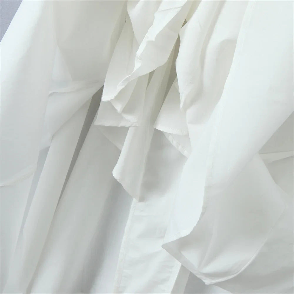 White Halter Neck Maxi Dress Sleeveless Open Back For Women