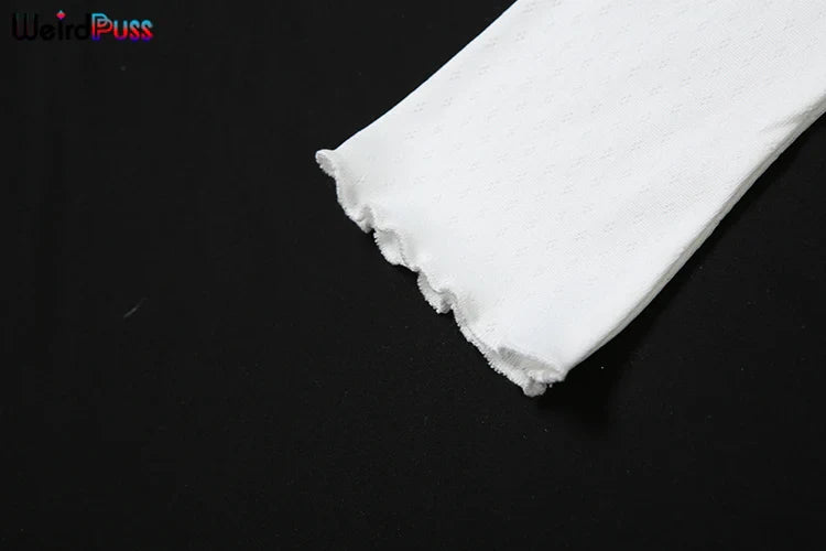 Casual Solid Two Piece Set for Women Long Sleeve Single Breasted Crop Top with Ruffled Thin Mini Shorts Autumn Trend Stylish Matching Outfit