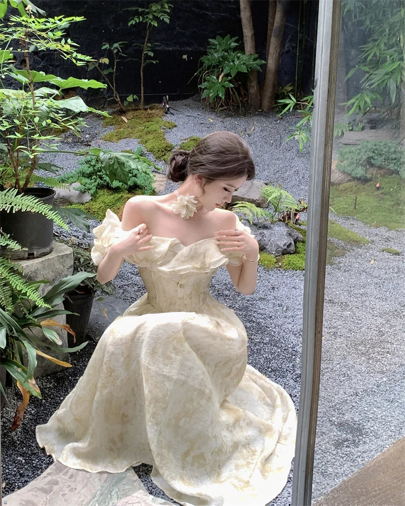 Elegant Vintage Aline Party Dress For Women Casual Prom