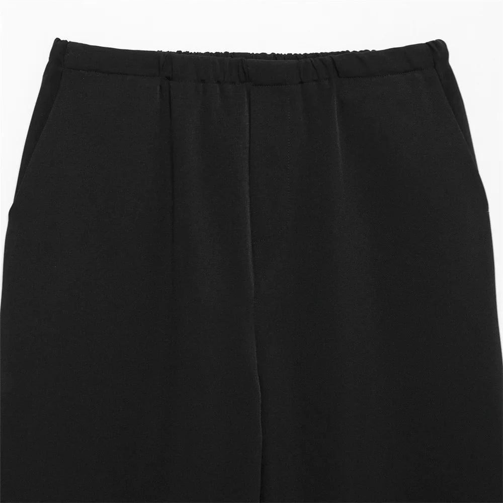 Women's Casual Double Breasted Kimono Style Suit Jacket and Straight Leg Pants Set for Spring Fashion