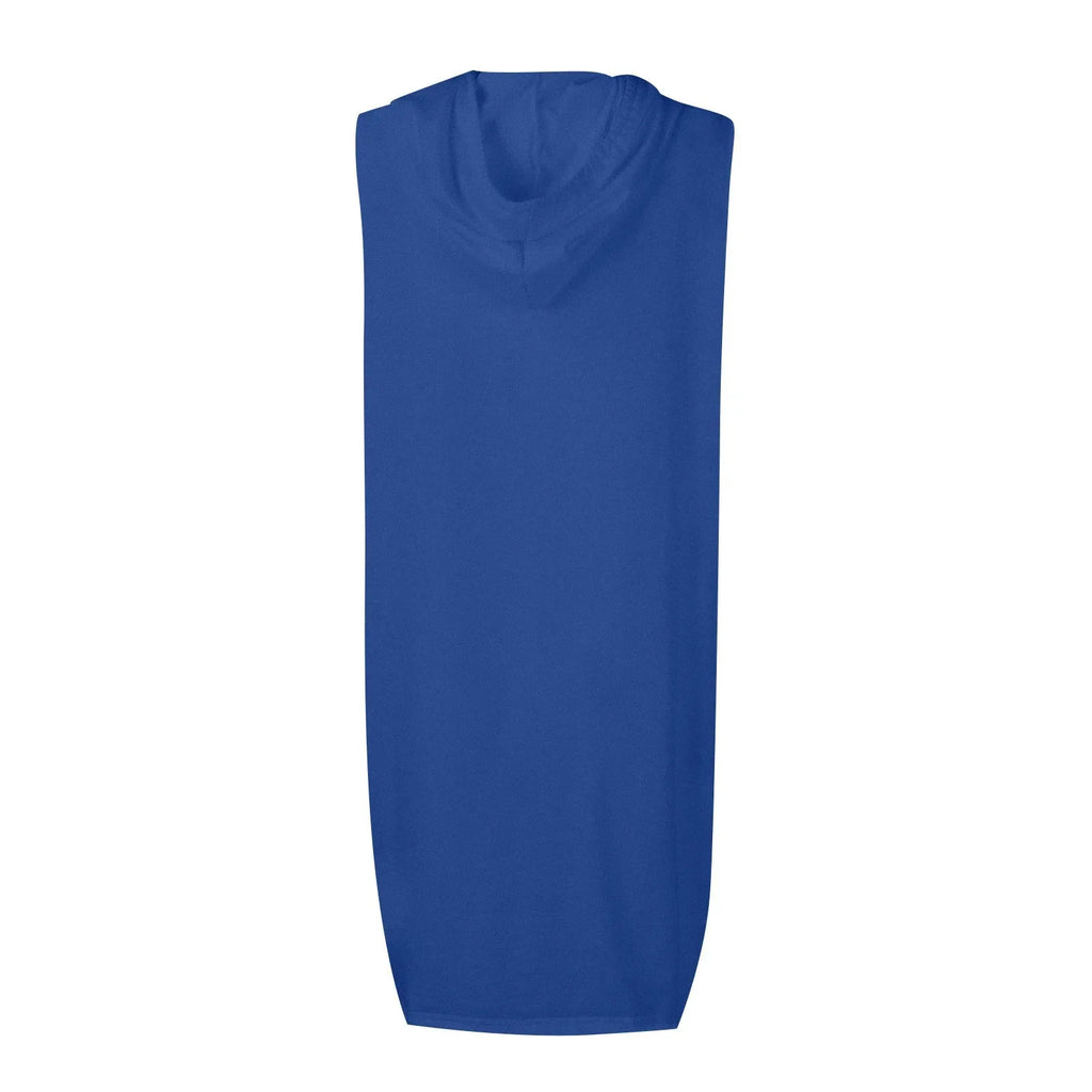 Womens Sleeveless Hoodie Dress With Drawstring Streetwear