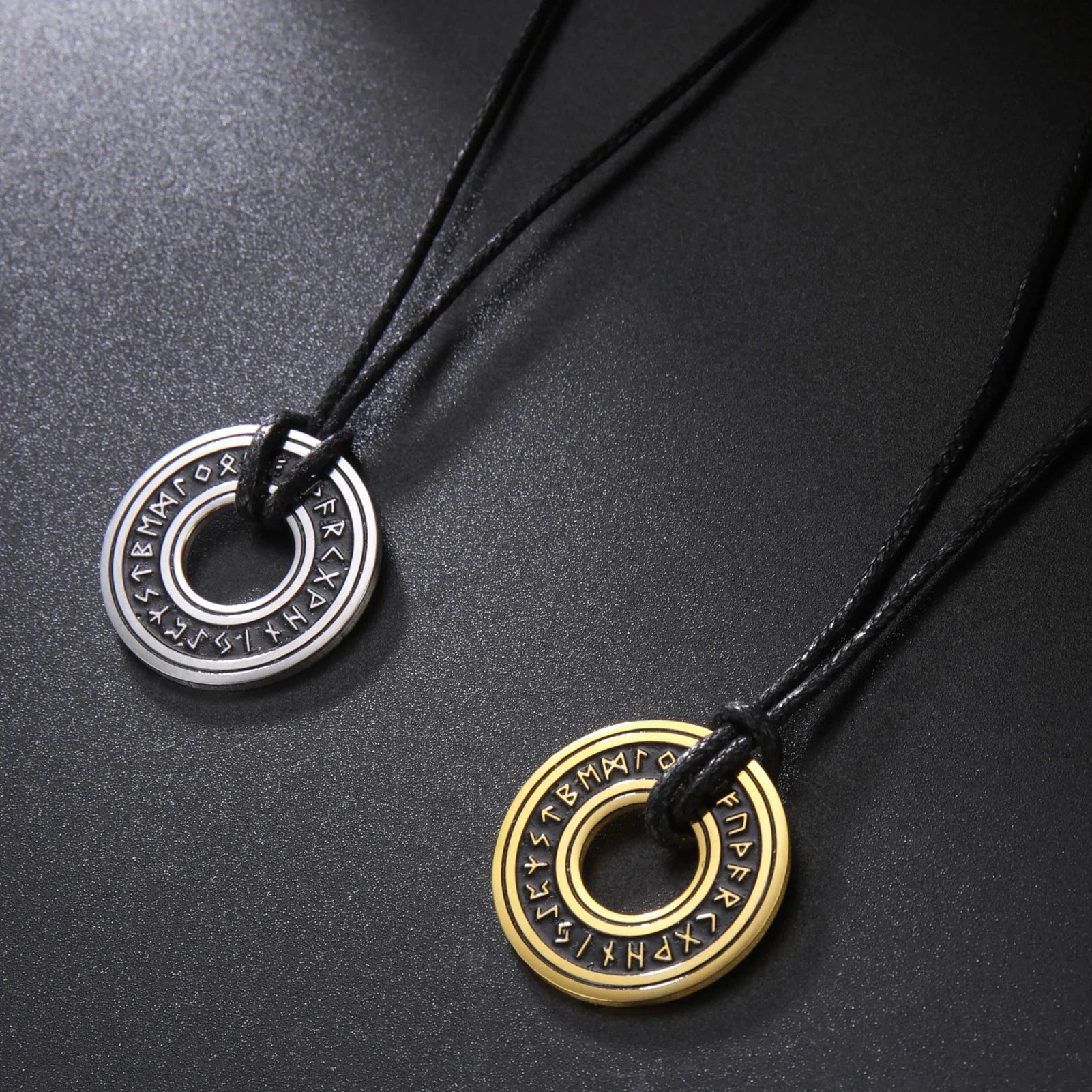 Vintage Nordic Rune Necklace for Men Stainless Steel Norse Runes Viking Jewelry Amulet Talisman