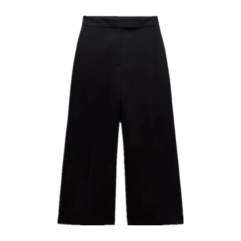 Casual Solid V Neck Sleeveless Vest and Wide Leg Pants Set for Elegant Summer Style