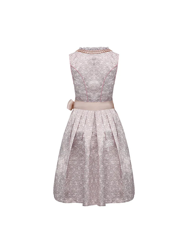 Dirndl Dress Women Midi Apron Oktoberfest Pink Blue