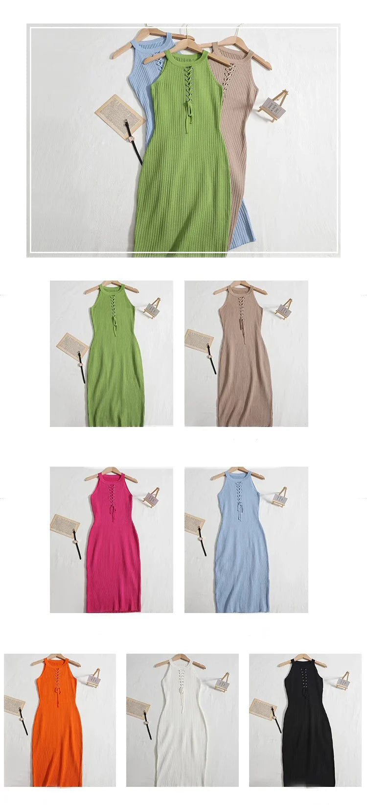 Bandage Dress Women Knitted Bodycon Mini Dress Summer Party