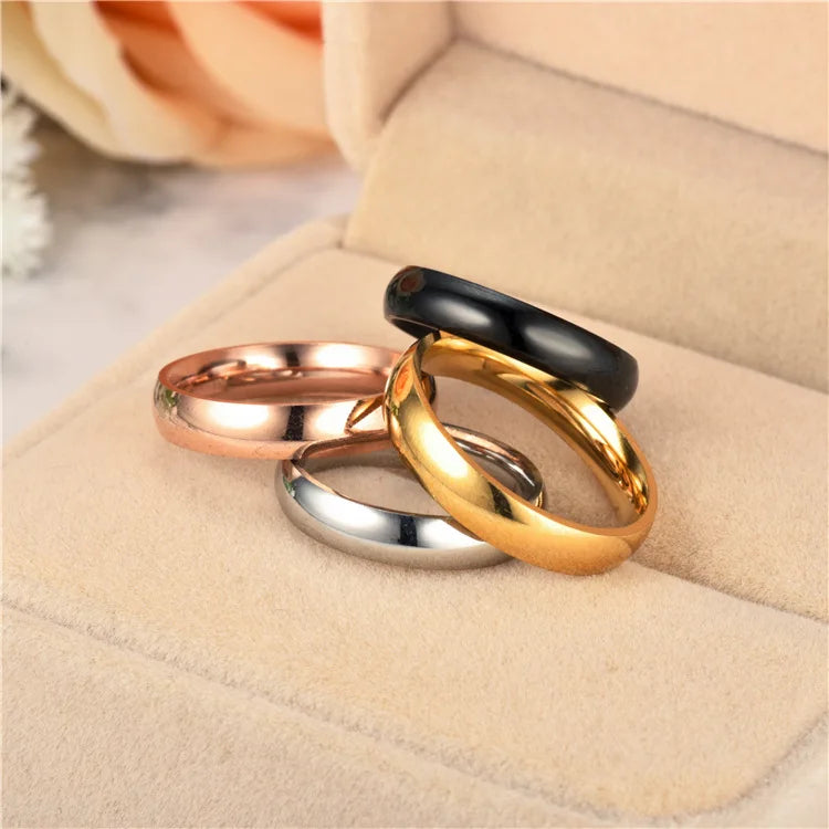 6mm Titanium Wedding Ring Set for Men and Women High Polished Stainless Steel Couple Jewelry Gifts