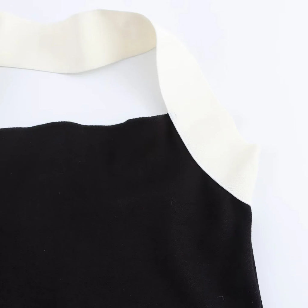 Autumn Knitted Dress With Mock Neck Collar For Women Chic