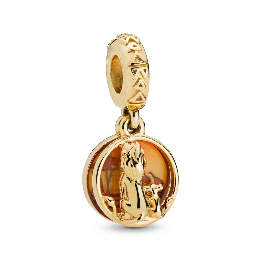 S925 Silver Simba Beads Charms for DIY Bracelet Jewelry Accessories