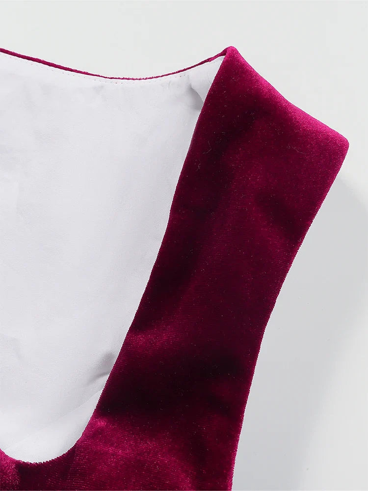 Oktoberfest Dirndl Dress With Lace Apron For Women Midi Red