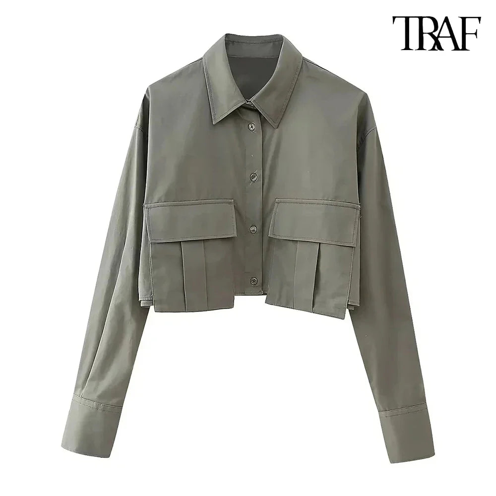 Women's Casual Streetwear Single Breasted Flip Lapel Shirt Solid Color Comfortable Commuter Top