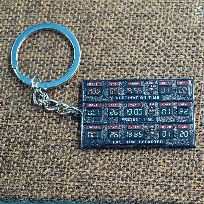 Time Circuits Keychain Replica Inspired by Back to The Future Delorean Time Travel Gift for Classic Movie Fans