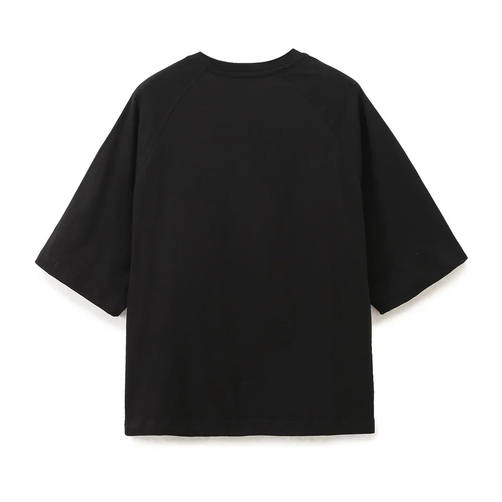 Women's Solid Casual Trouser Set with Short Sleeve T-Shirt and Elastic Waist Wide Leg Pants