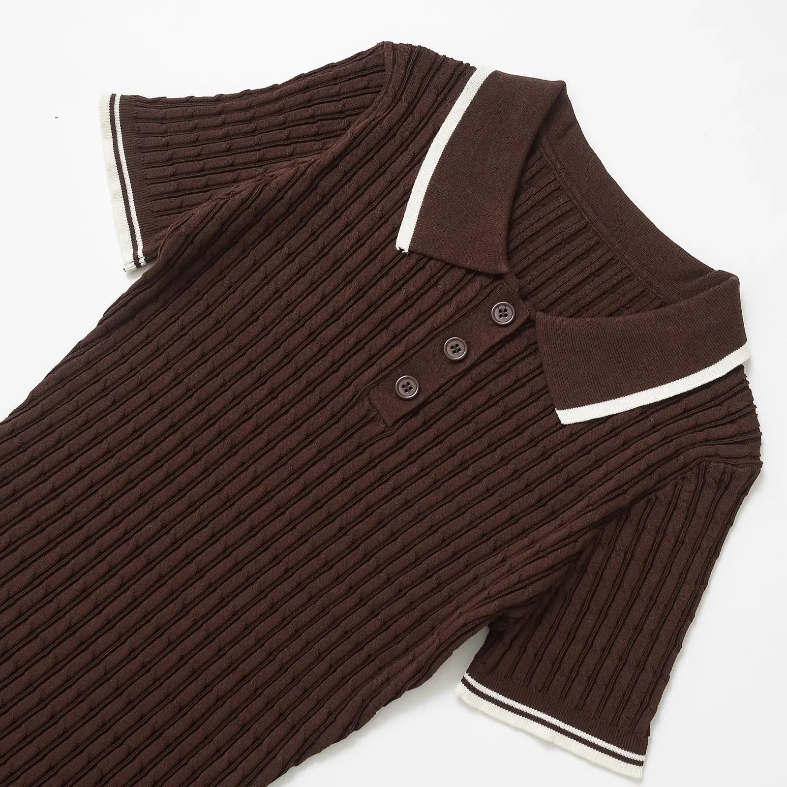 Brown Pleated Mini Dress For Women Short Sleeve Party