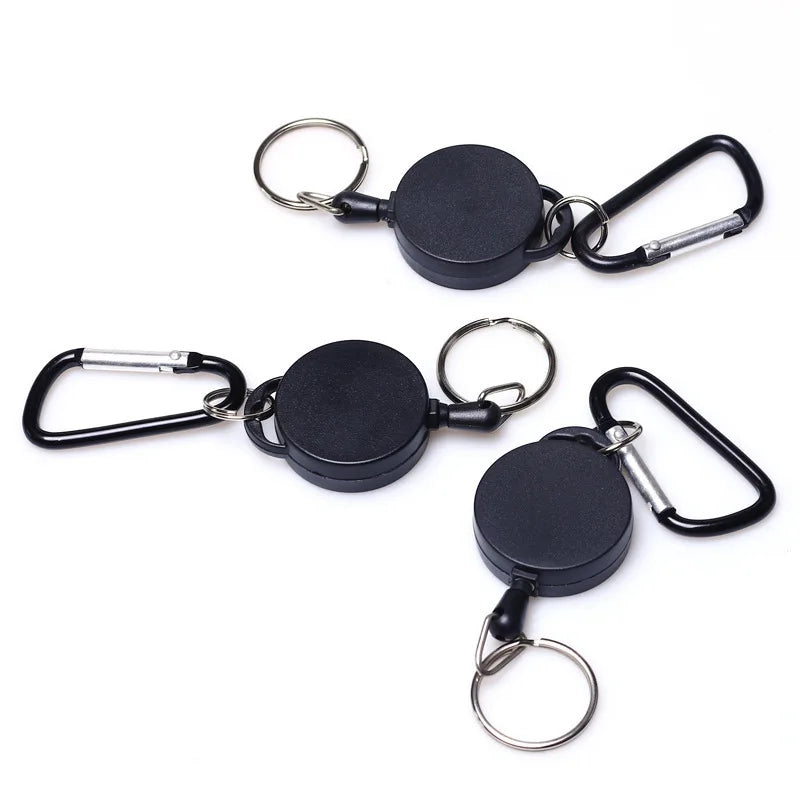 Retractable Keychain Badge Reel Holder with Elastic Keyring for Easy Access to Keys and ID Badges