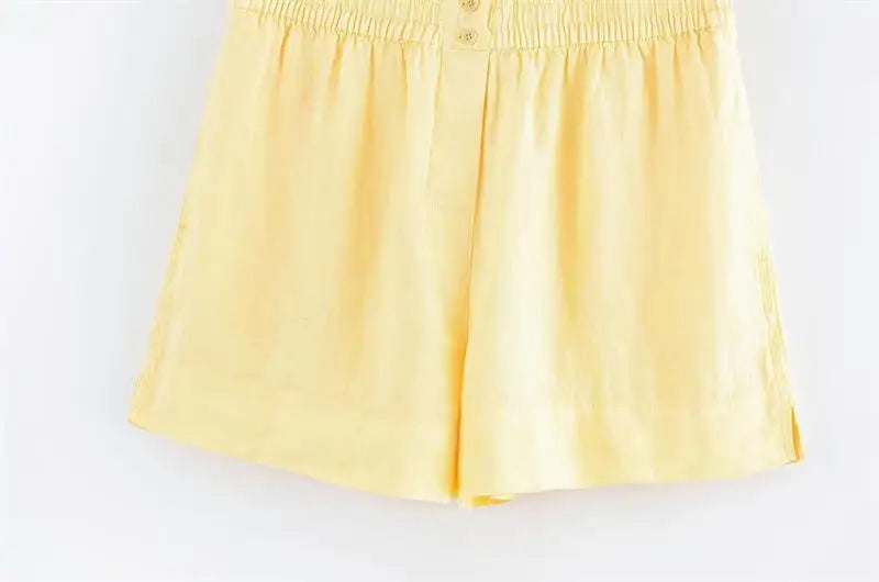 Chic Summer Women's Two-Piece Set Casual Straight Shirt and Shorts Matching Outfit for Street and Leisure Wear