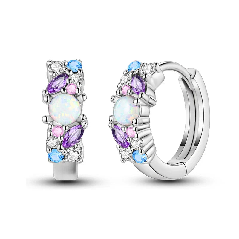 Colorful Butterfly Bee Ladybug Rainbow Flower Earrings in 925 Sterling Silver for Women Fashion Jewelry Gifts