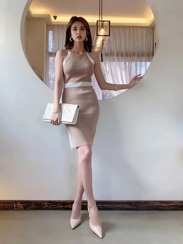 Womens Summer Bodycon Maxi Dress Sleeveless Bandage Knit