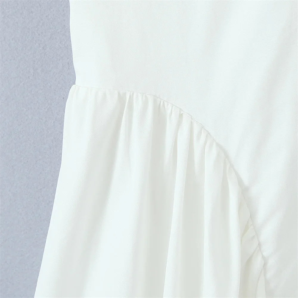 White Halter Neck Maxi Dress Sleeveless Open Back For Women