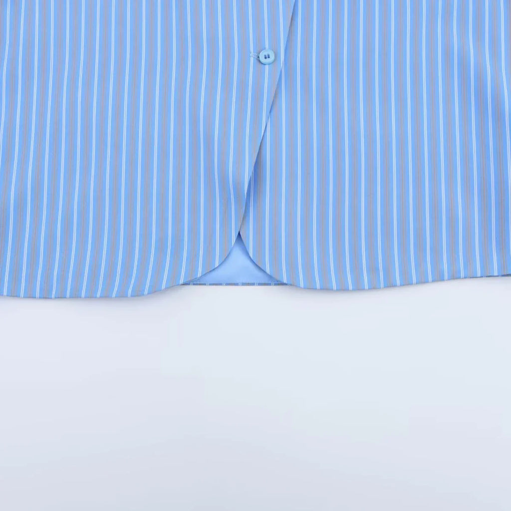 Asymmetric Striped Vest Pants Suit for Women with Round Neck Sleeveless Top and Elastic Waist Pants, Casual Chic Outfit for Spring and Summer