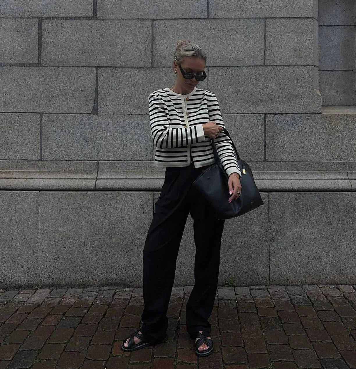 Autumn Striped Single Breasted Knit Cardigan and Shorts Two Piece Set for Women Elegant Sweater Top and Matching Bottoms Stylish Streetwear Outfit