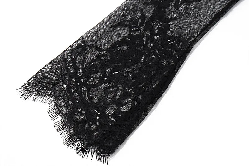 Lace Side Square Neck Dress for Elegant Evening Party