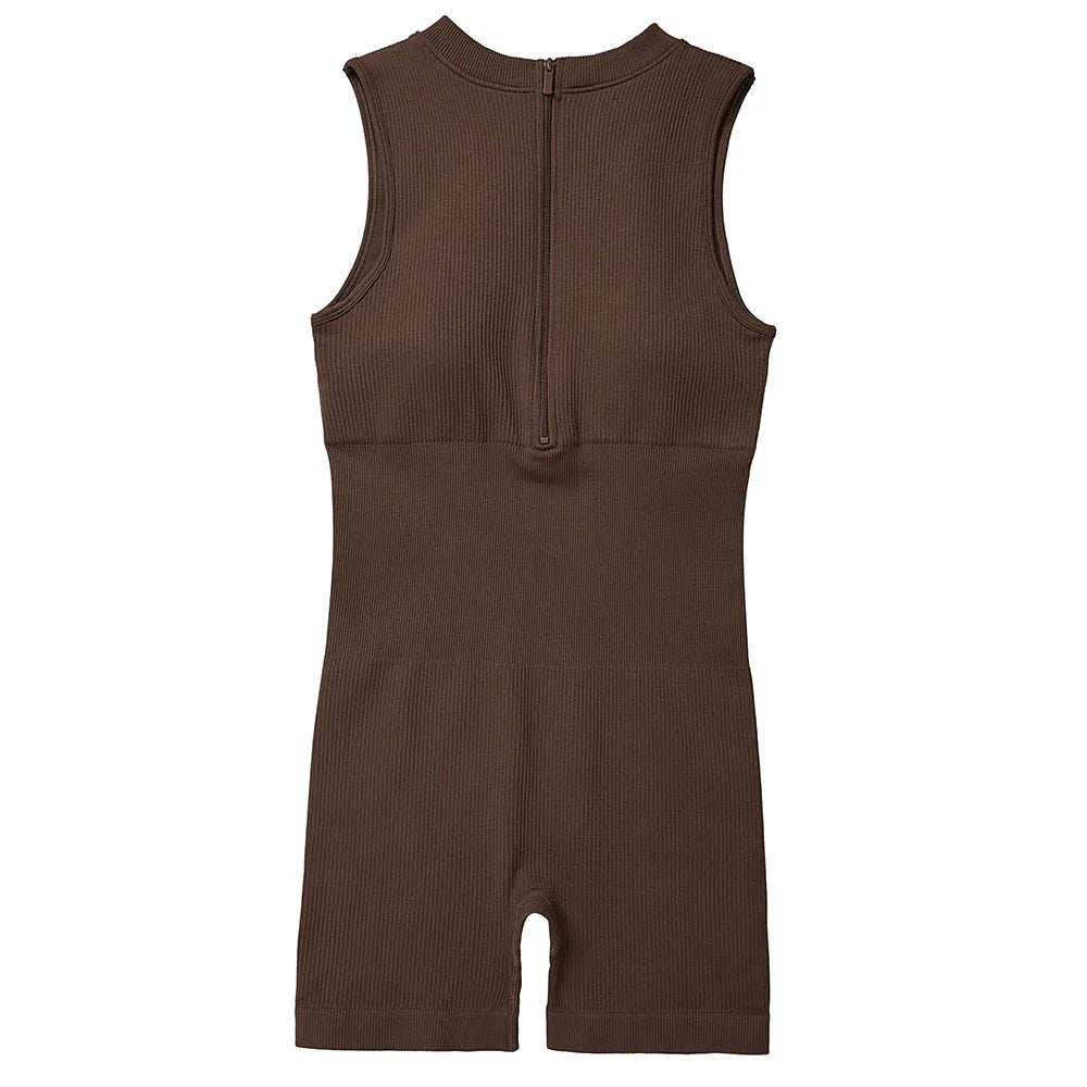 Zipper XL Size Sleeveless Jumpsuit Bodysuit for Women Summer Romper Overalls Streetwear Fashion Outfits