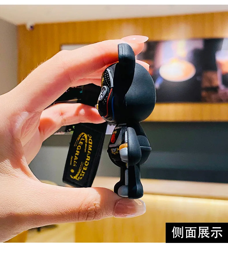 Cute Cartoon Mechanical Bear Keychain Pendant for Bags and Accessories