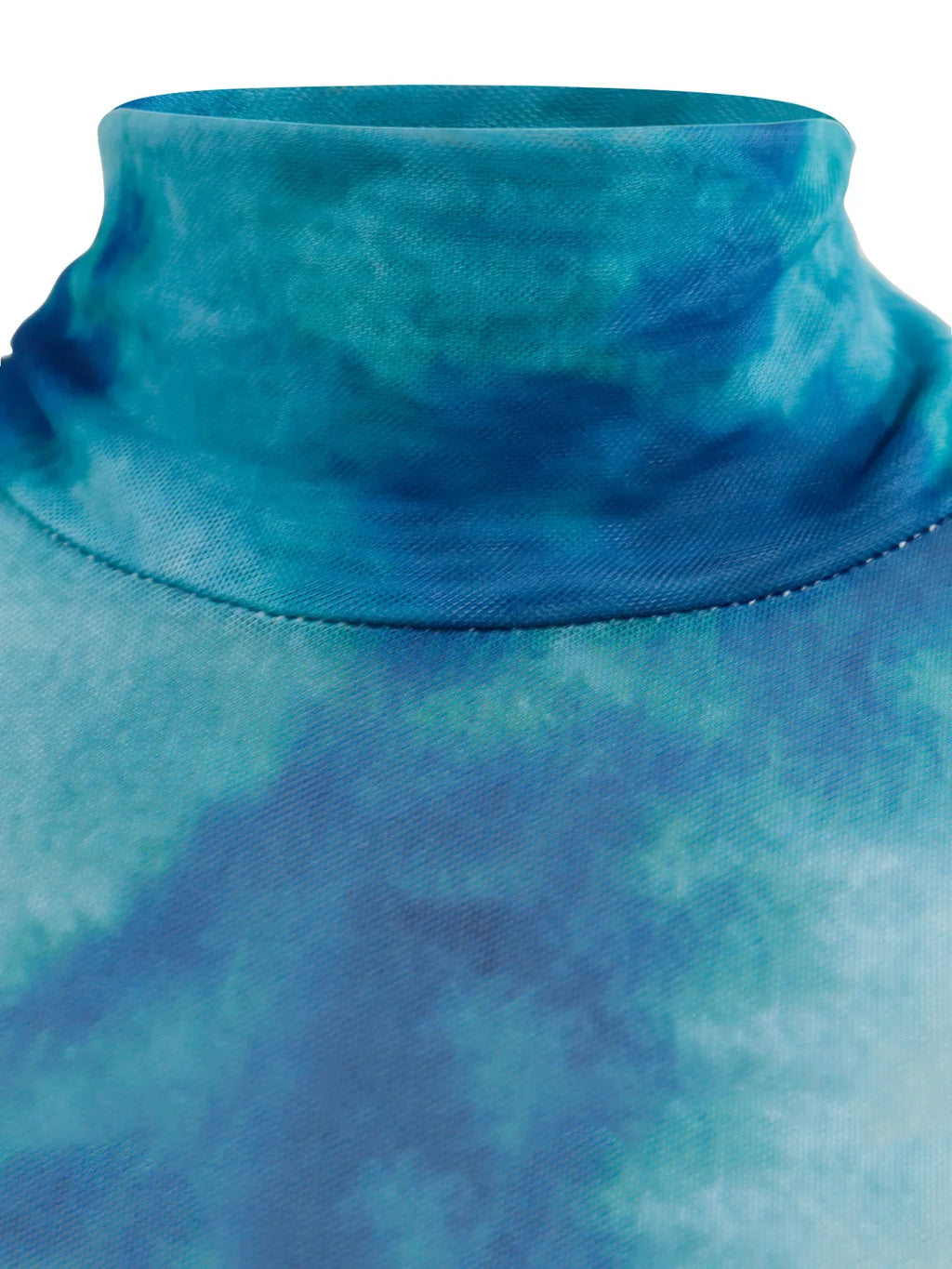 See Through Mesh Long Sleeve Dress With Tie Dye Clubwear