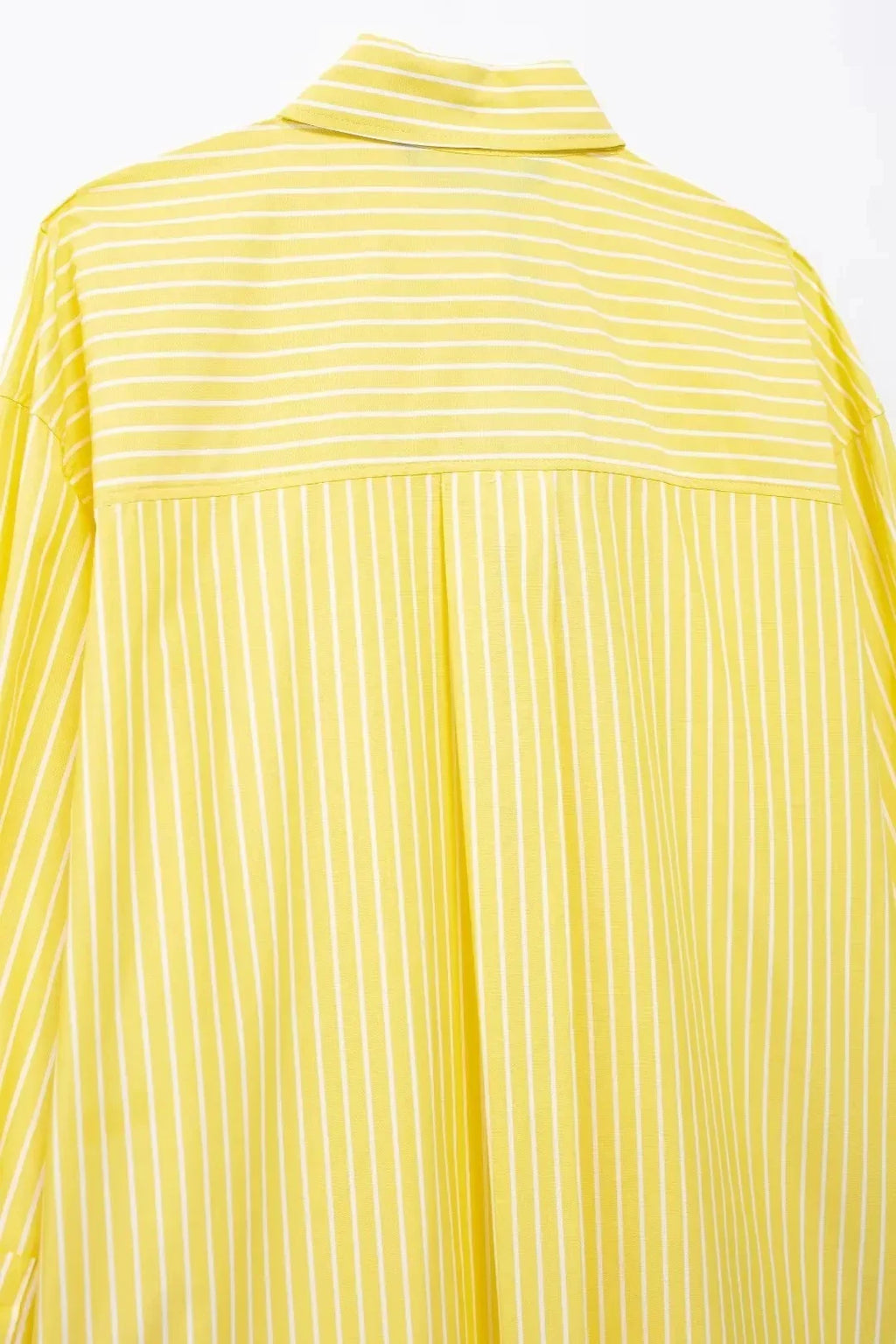 Stylish Women's Yellow Striped High Waist Drawstring Casual Trousers Cozy Loose Long Pants