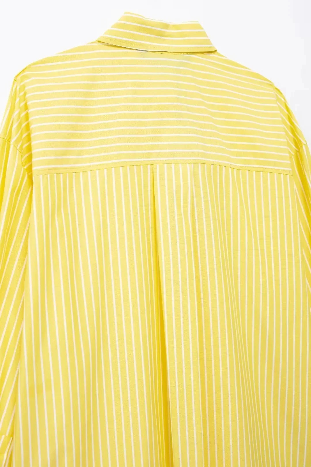 Stylish Women's Yellow Striped High Waist Drawstring Casual Trousers Cozy Loose Long Pants