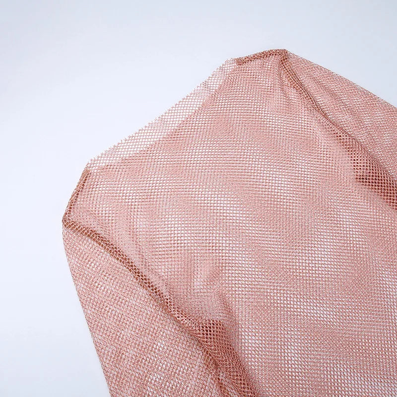 Black Mesh Bodycon Dress Long Sleeve Women Clubwear