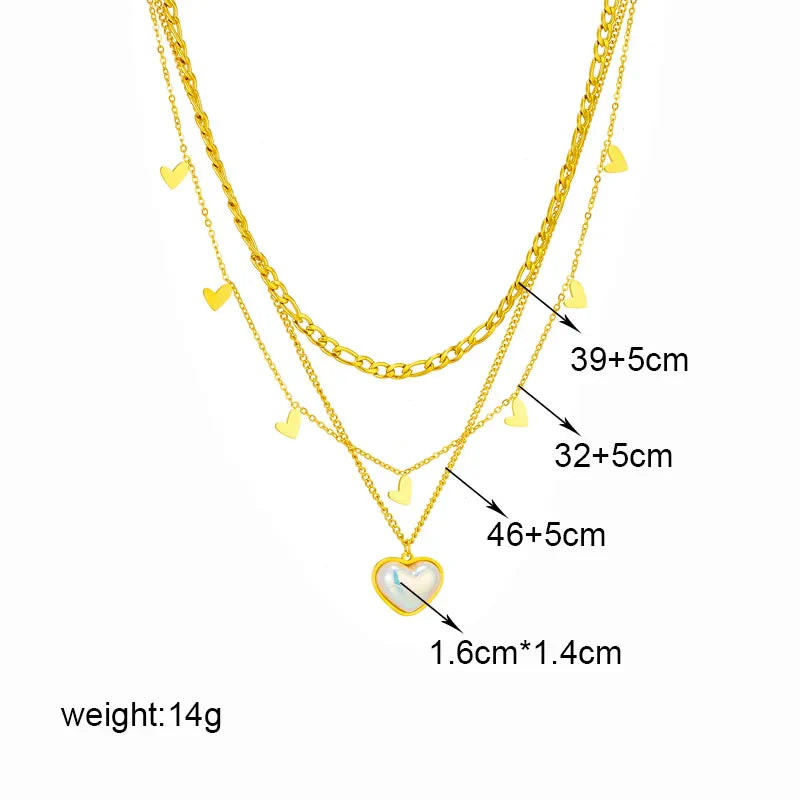 Stainless Steel Butterfly Moon Lock Blue Eyes Pendant Necklace for Women Multilayer Choker Chain Jewelry Gifts