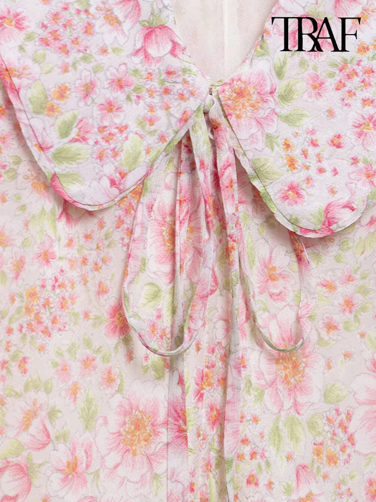 Floral Sweetheart Neck Mini Dress For Beach Party Wear