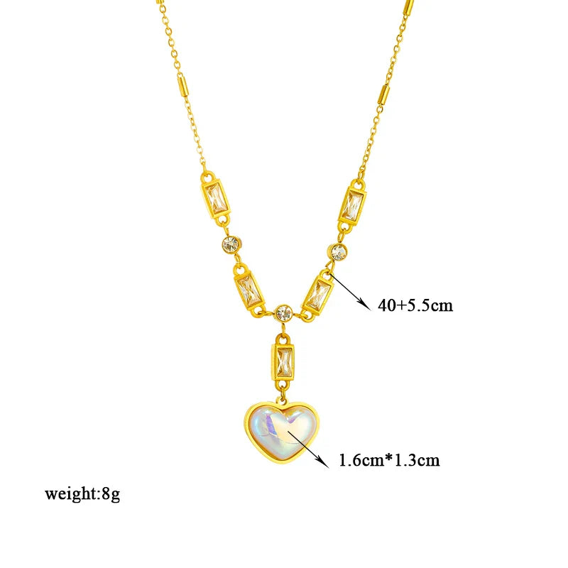 Stainless Steel Butterfly Moon Lock Blue Eyes Pendant Necklace for Women Multilayer Choker Chain Jewelry Gifts