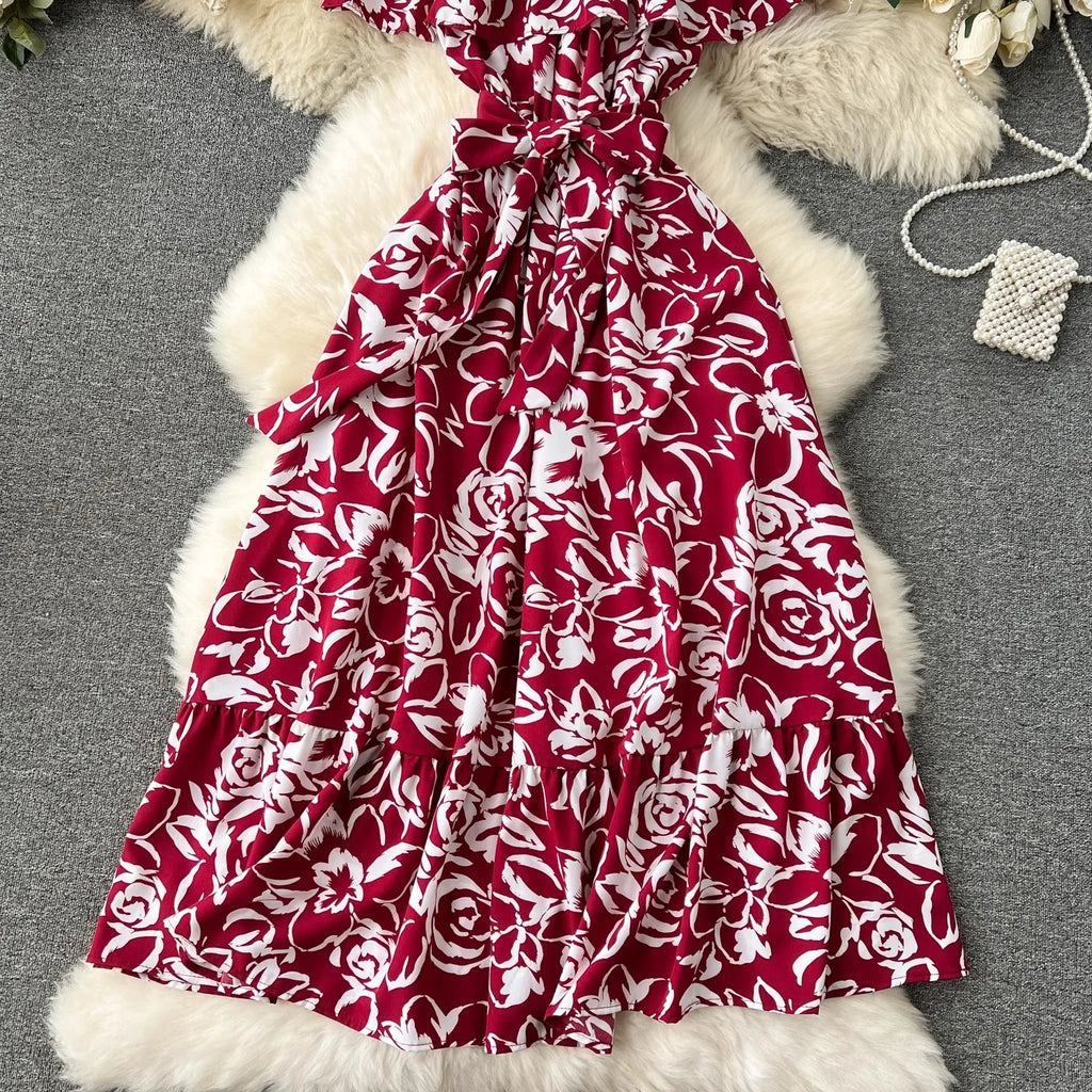 Romantic Floral Off Shoulder Maxi Dress For Women Boho Chic