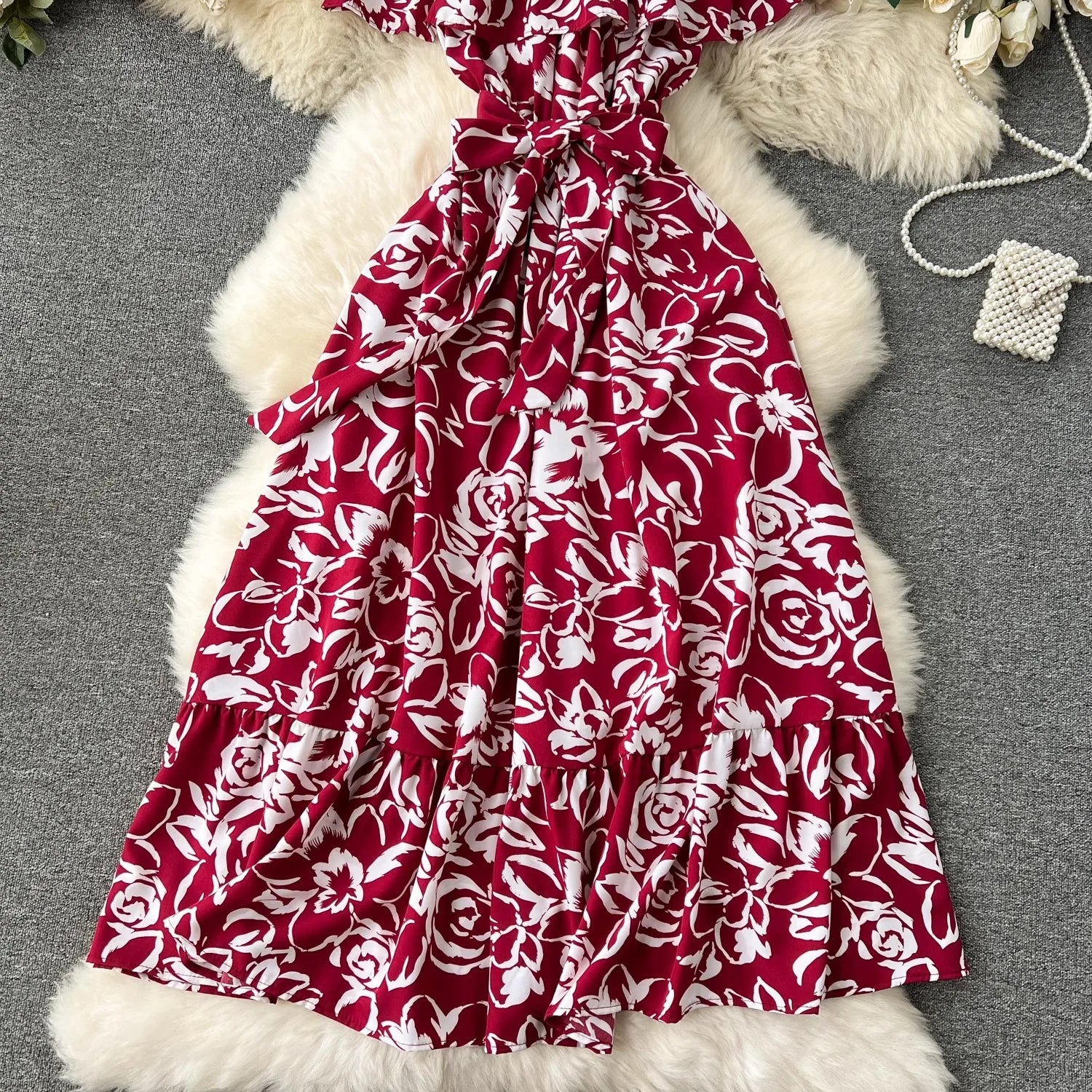 Romantic Floral Off Shoulder Maxi Dress For Women Boho Chic