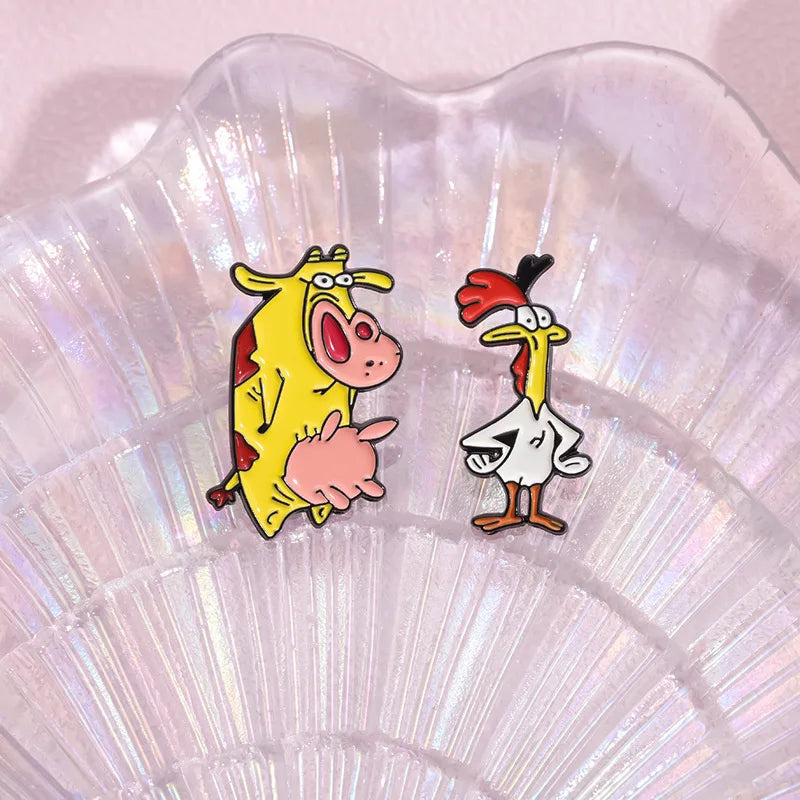 Cartoon Character Enamel Pins Set Cute Anime Brooches Fashion Accessories